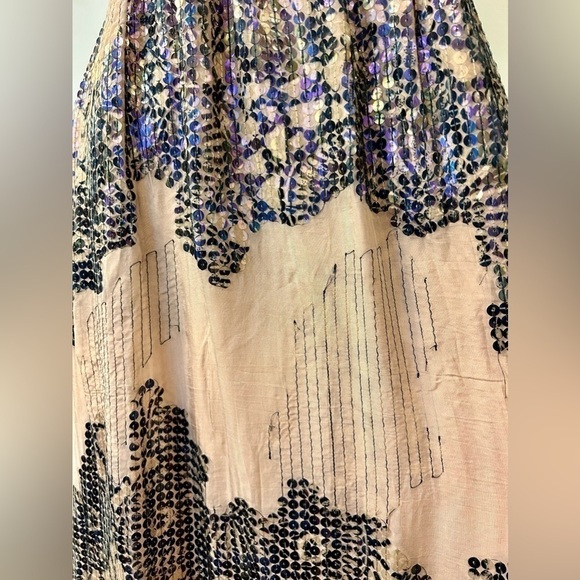 NWT Anthropologie Let Met Be Deep-V Dress in Neutral Motif Size Medium - Picture 9 of 16